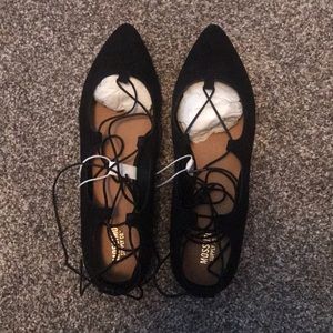 Mossimo lace up strappy flats.